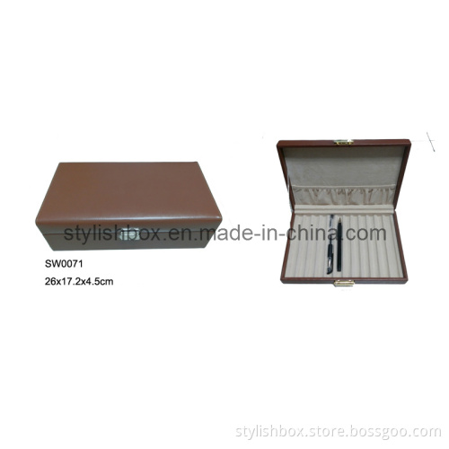 Square Brown Leather Pen Gift Box (SW0071)